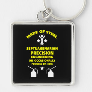 Septuagenarian Birthday Key Ring