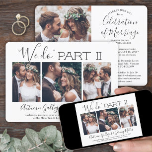Sequel Wedding 4 Photo Collage We Do Part 2 Invitation