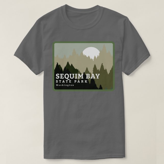 Sequim Bay State Park Washington Trees and Forest T-Shirt (Design Front)