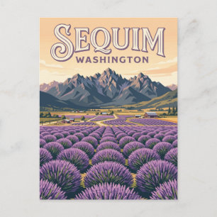 Sequim Lavender Farms Washington Postcard