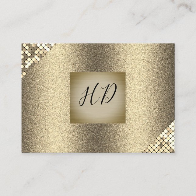 Sequin and Glitter / Executive Gold (Executive) Business Card (Front)