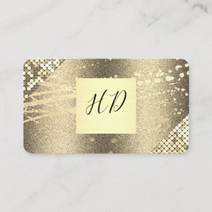 Sequin and Glitter Executive Gold Spatter Business Card