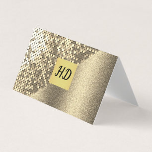 Sequin and Glitter / Gold Lux Business Card