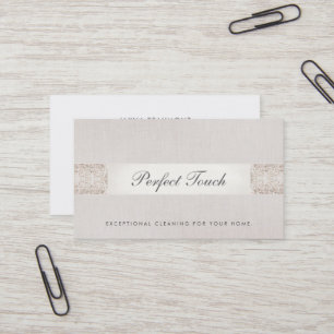 Sequin and Linen House Cleaner Cleaning Service Business Card