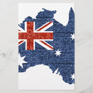 sequin australian flag stationery