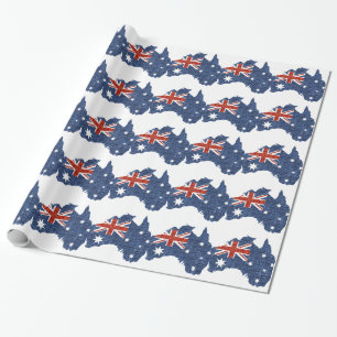 sequin australian flag wrapping paper