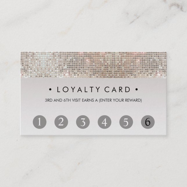 Sequin Beauty Salon 6 Punch Customer Loyalty Card (Front)