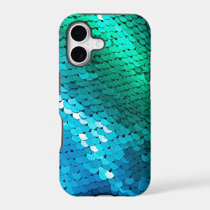 Sequin Blue Green Teal Glitter Glitz Ombre Mermaid