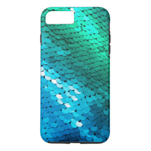 Sequin Blue Green Teal Glitter Glitz Ombre Mermaid iPhone 8 Plus/7 Plus Case