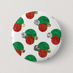 sequin christmas dots 6 cm round badge