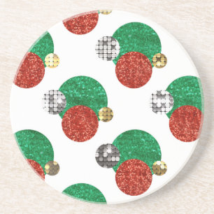 sequin christmas dots coaster