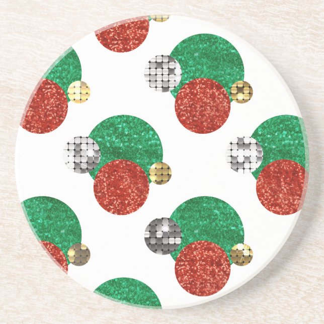 sequin christmas dots coaster (Front)