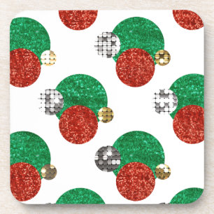 sequin christmas dots coaster