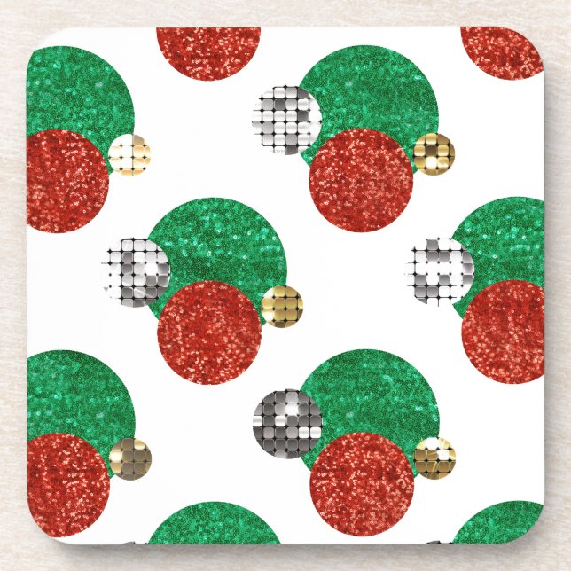 sequin christmas dots coaster (Front)