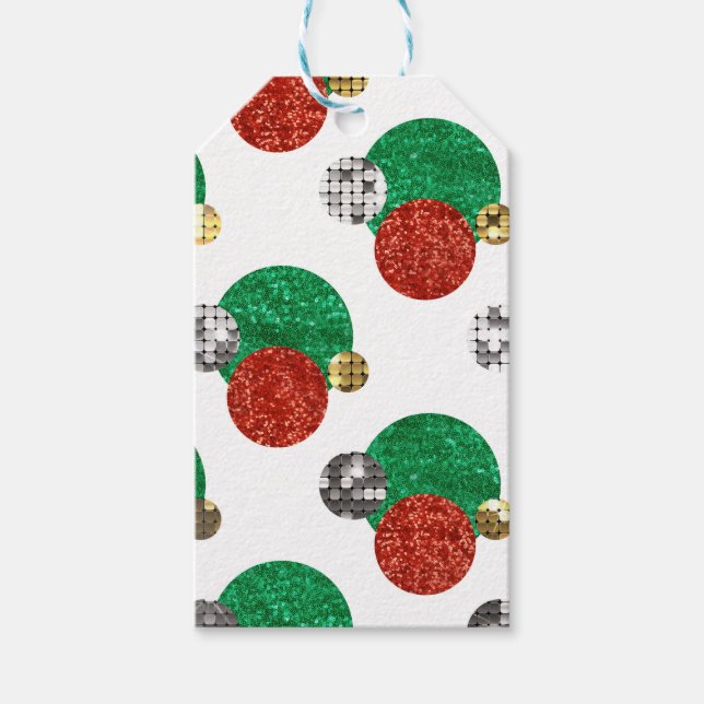 sequin christmas dots gift tags (Front)