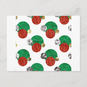 sequin christmas dots holiday postcard