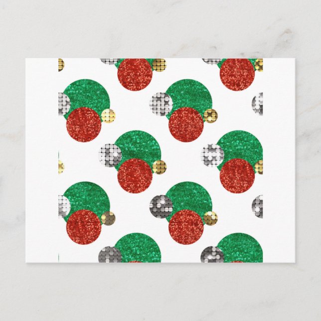 sequin christmas dots holiday postcard (Front)