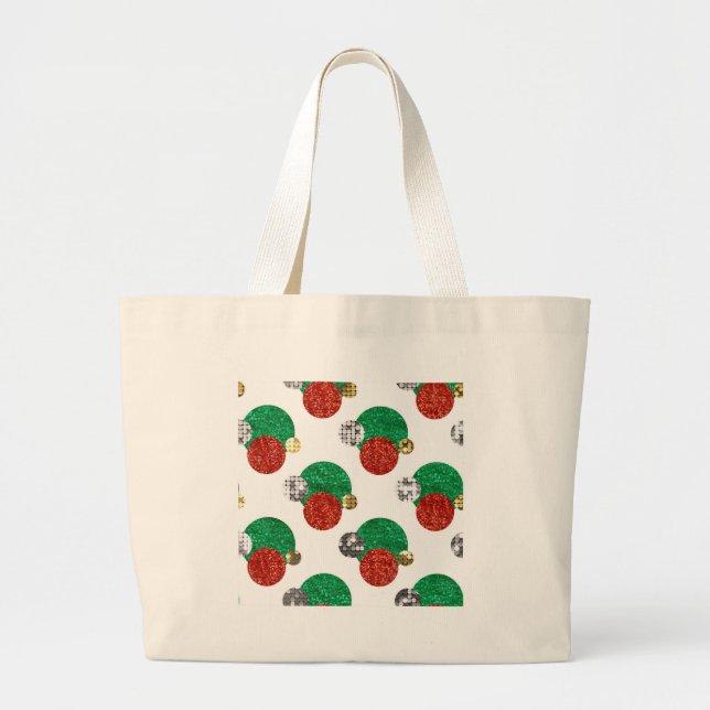 sequin christmas dots large tote bag (Front)