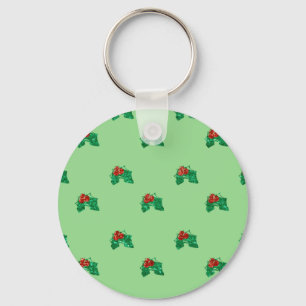sequin christmas Holly Key Ring