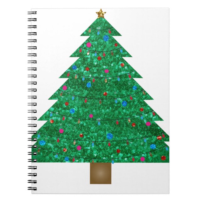 sequin christmas tree notebook (Front)