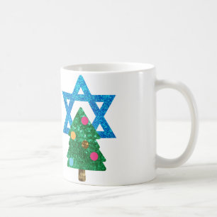 sequin christmukkah hanukkah coffee mug