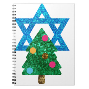 sequin christmukkah hanukkah notebook
