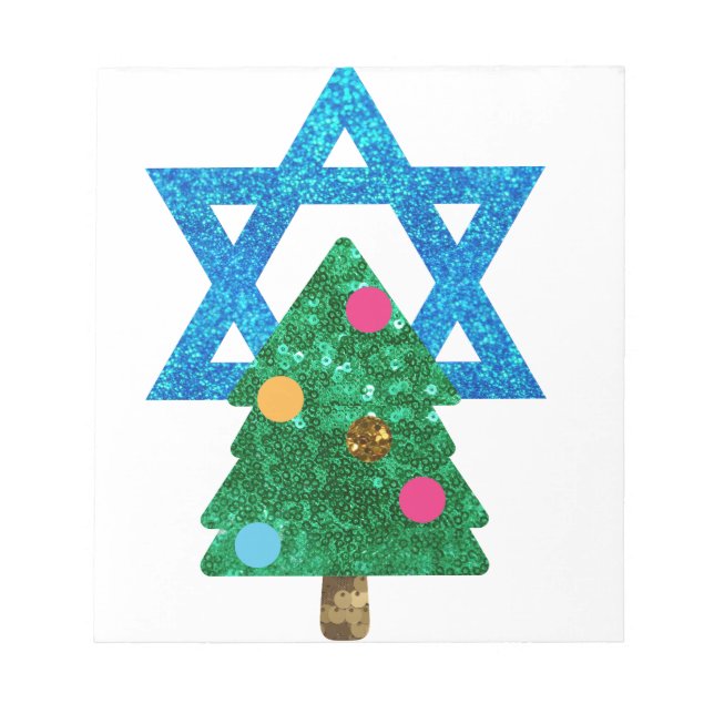 sequin christmukkah hanukkah notepad (Front)