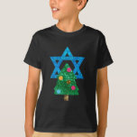 sequin christmukkah hanukkah T-Shirt<br><div class="desc">christmukkah, "star of david", "christmas tree", christmas, xmas, "ugly christmas", interfaith, "inter faith", christian, chrismukkah, hanukkah, chanukkah glitter, sequins, jewish, holidays, jew, neon pink blue white blank</div>