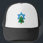 sequin christmukkah hanukkah trucker hat<br><div class="desc">christmukkah, "star of david", "christmas tree", christmas, xmas, "ugly christmas", interfaith, "inter faith", christian, chrismukkah, hanukkah, chanukkah glitter, sequins, jewish, holidays, jew, neon pink blue white blank</div>