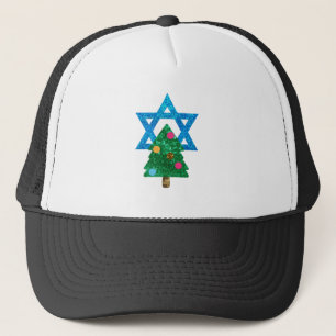sequin christmukkah hanukkah trucker hat