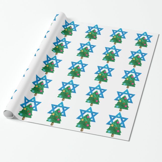 sequin christmukkah hanukkah wrapping paper (Unrolled)