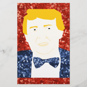 sequin donald trump stationery