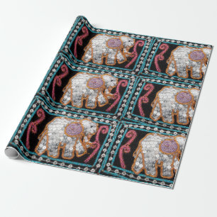 sequin elephant wrapping paper