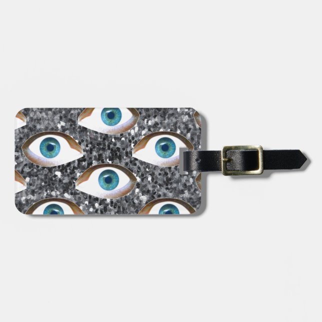 sequin eyes luggage tag (Front Horizontal)