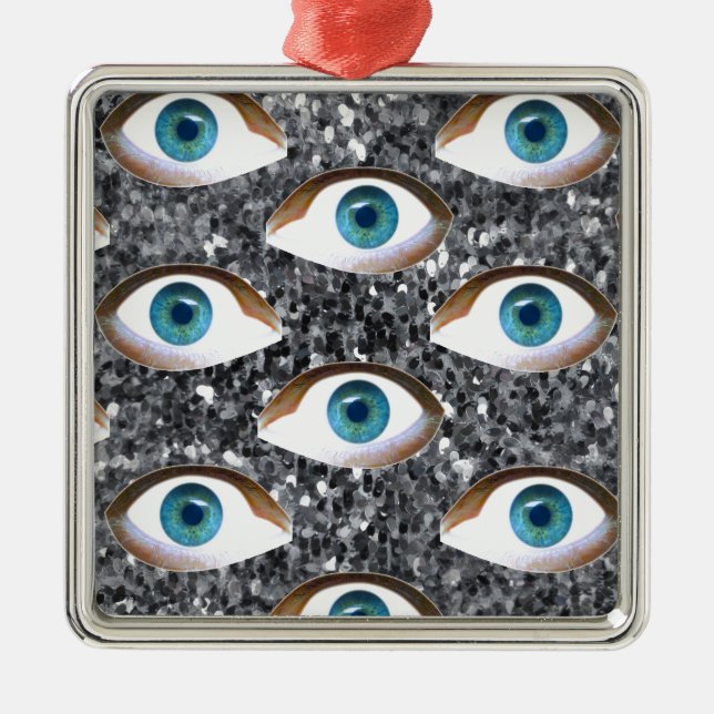 sequin eyes metal tree decoration (Front)