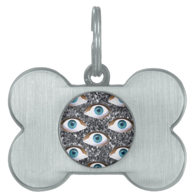 sequin eyes pet tag (Front)