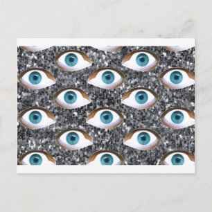 sequin eyes postcard