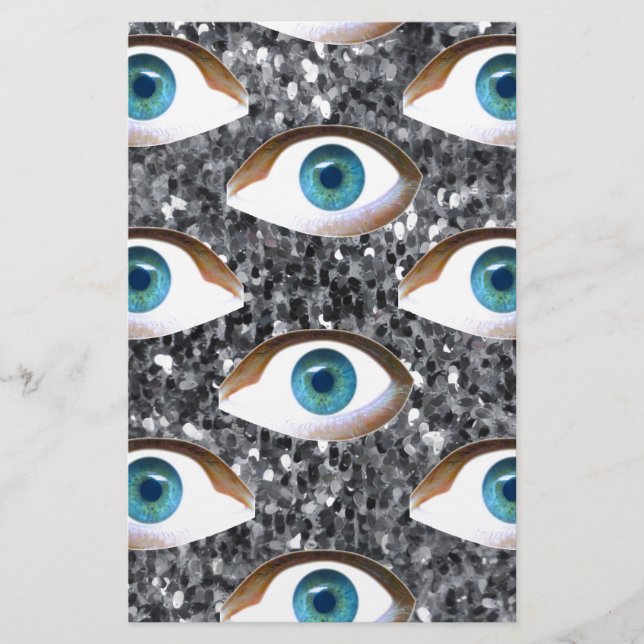 sequin eyes stationery (Front)