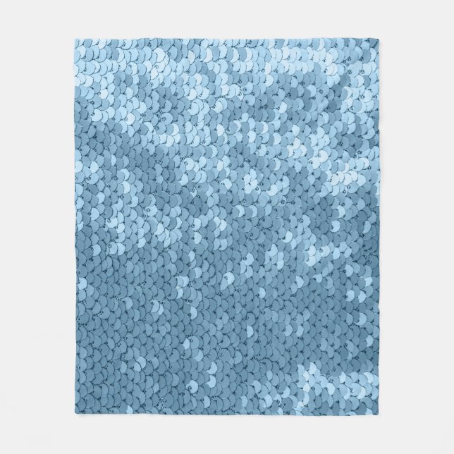 Sequin Fabric: Sky Blue Shimmer. Fleece Blanket (Front)