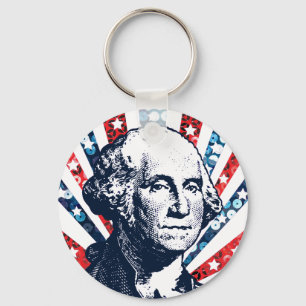 sequin george washington key ring