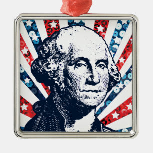 sequin george washington metal tree decoration