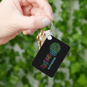 Sequin Glow Knitting Key Ring