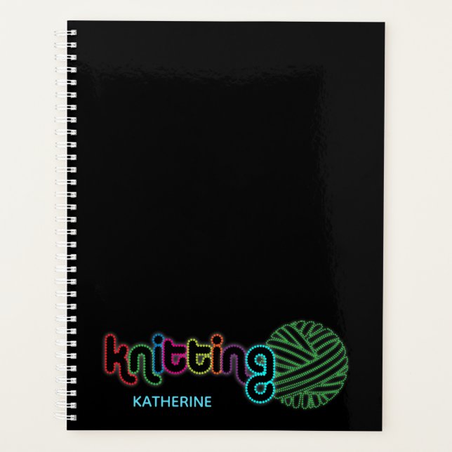 Sequin Glow Knitting Planner (Front)