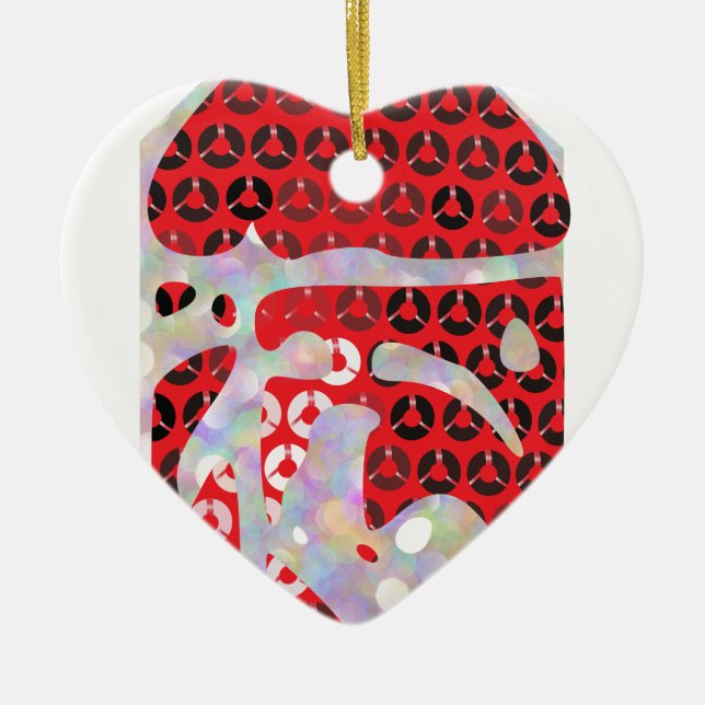 sequin hot sauce ceramic tree decoration (Front)