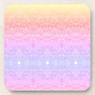 Sequin lace pattern ombre pink gold purple coaster