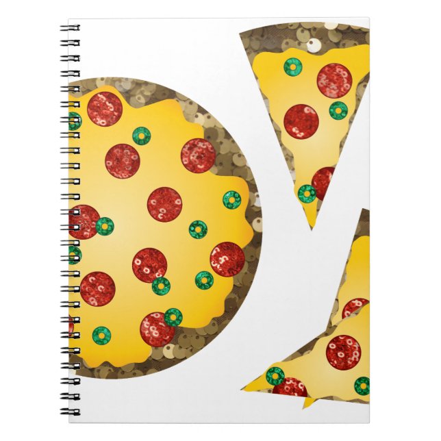 sequin pizza notebook (Front)