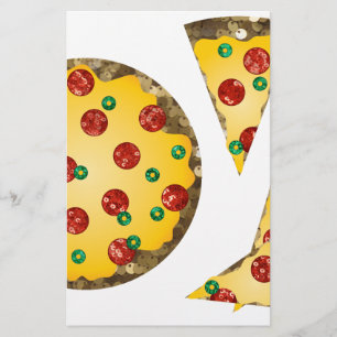 sequin pizza stationery