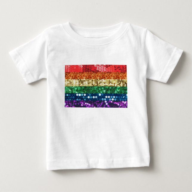 sequin pride flag baby T-Shirt (Front)