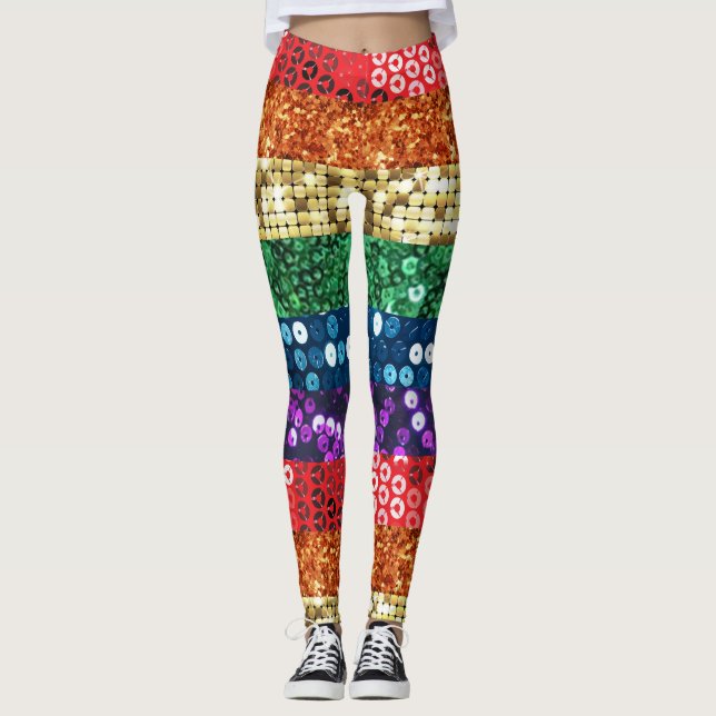 sequin pride flag leggings (Front)