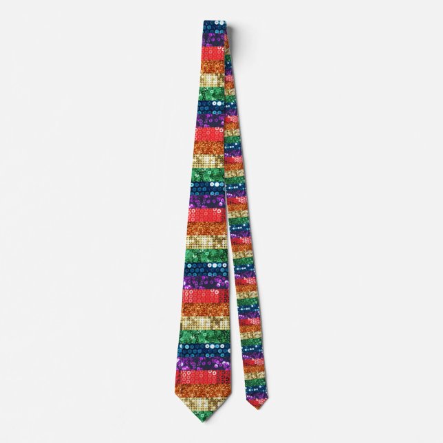 sequin pride flag tie (Front)